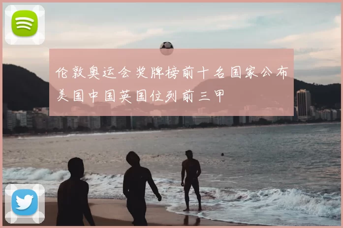 伦敦奥运会奖牌榜前十名国家公布美国中国英国位列前三甲