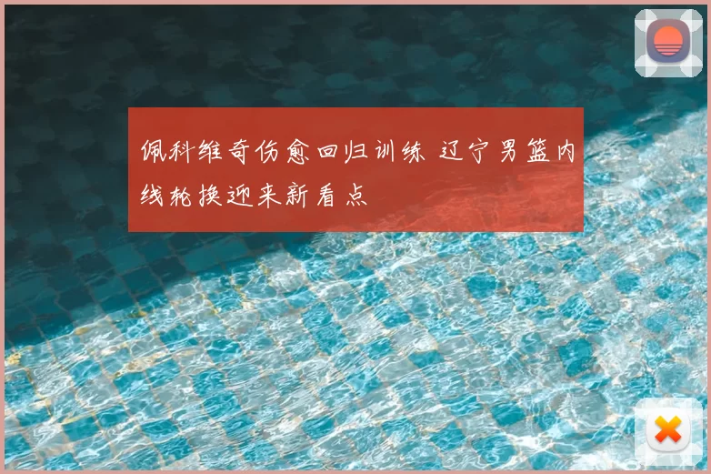 佩科维奇伤愈回归训练 辽宁男篮内线轮换迎来新看点